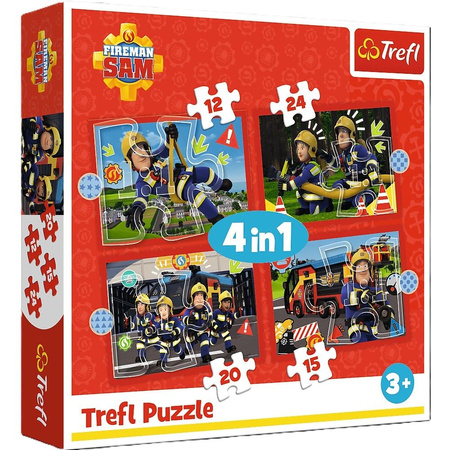 Puzzle 4 w 1 Przygody strażaka Sama