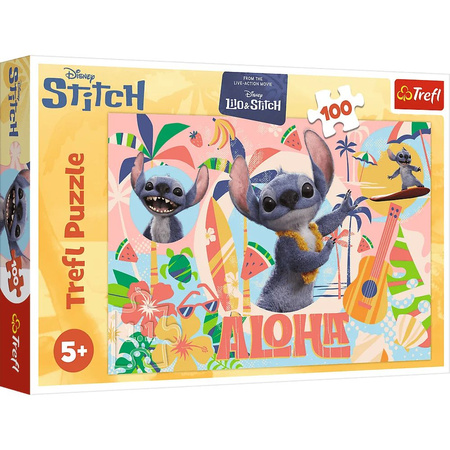 Puzzle 100 Stitch i przyjaciele w akcji 
