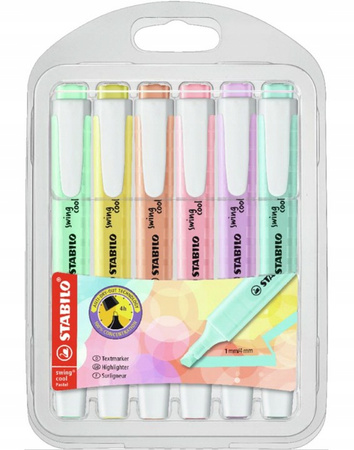 Zakreślacze STABILO swing cool PASTEL 6SZT