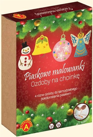 Piaskowe Malowanki – ozdoby na choinkę - Bałwanek