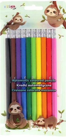 Kredki automatyczne dla dzieci wymienny grafit 10 kolorów sześciokątne