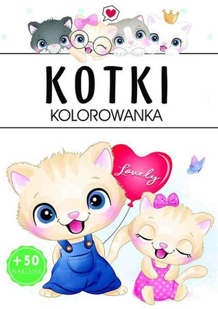 Kotki kolorowanka z naklejkami