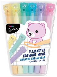 Flamastry kremowe misie 6 kolorów KIDEA