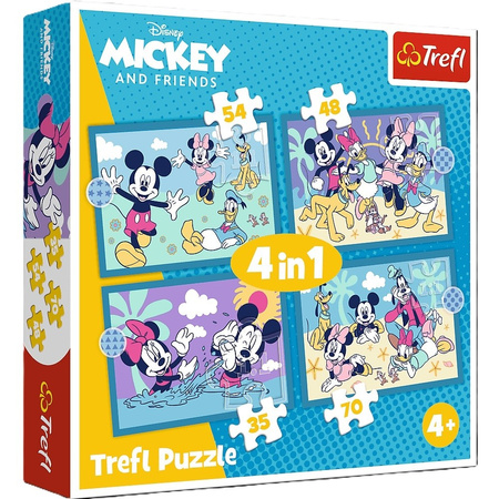 Puzzle 4 w 1 Zabawne zdarzenia Myszki Miki