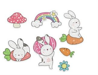 Naklejki Haft diamentowy wesoły króliczek