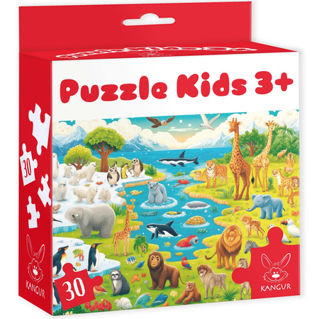 Puzzle Kids 3+. Dzikie Zwierzęta