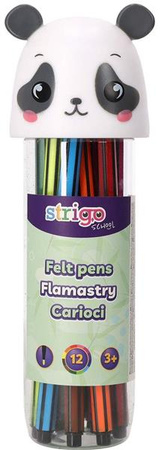 Flamastry pisaki w tubie zestaw 12 kolorów  PANDA