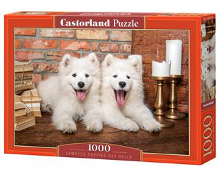 Puzzle 1000 Samoyed Puppies Say Hello / Szczeniaki Samoyed mówią cześć