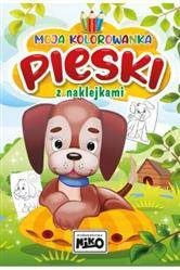 Moja kolorowanka z naklejkami. Pieski