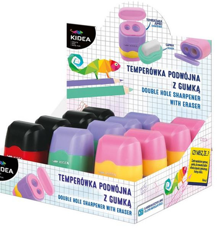Temperówka podwójna z gumką Kidea 1 sztuka