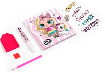 Diamentowy pamiętnik z kłódką + długopis 3 kolorowy Best friends 10