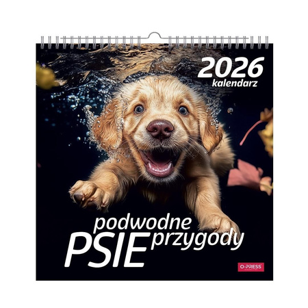 Kalendarz scienny kwadrat psy pod wodą 2026