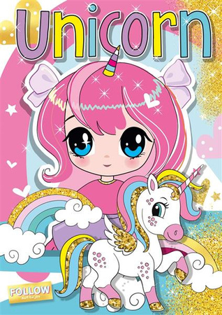 Kolorowanka z naklejkami - Unicorn