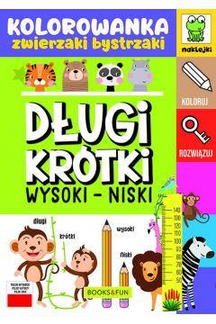 Kolorowanka. Zwierzaki bystrzaki. Długi - krótki