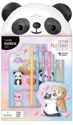 Zestaw ołówki i gumki 9 elementów pluszaki