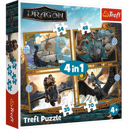Puzzle 4w1 Smocze dni / Jak wytresować smoka