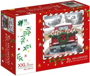 Puzzle drewniane – Christmas – Podróżujące psy – 250el.