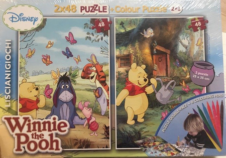 Puzzle 2 w 1 kubuś puchatek 2 x 48el.