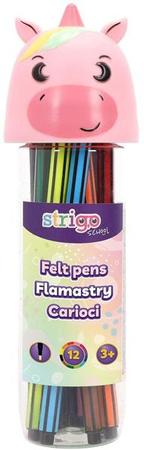Flamastry pisaki w opakowaniu zestaw 12 sztuk kolorów  Unicorn