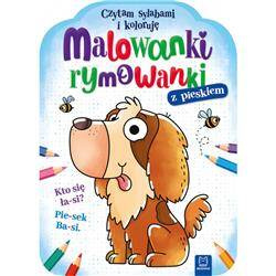 Mal.rymowanki z pieskiem.Czytam sylabami i koloruj
