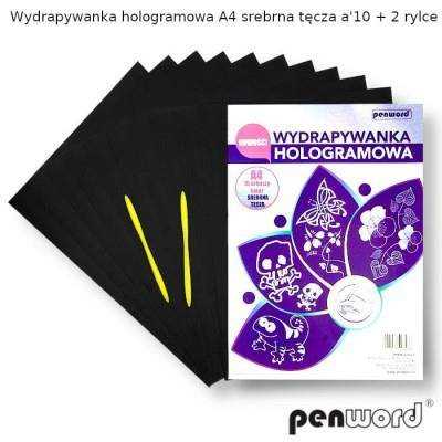 Wydrapywanka holograficzna A410ark.srebrna+2 rylce