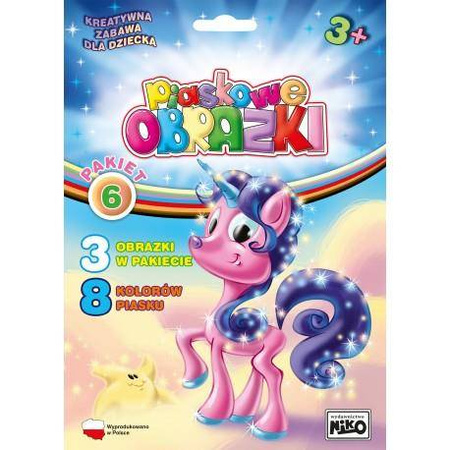 Piaskowe obrazki 6 syrenka, wróżka, jednorożec