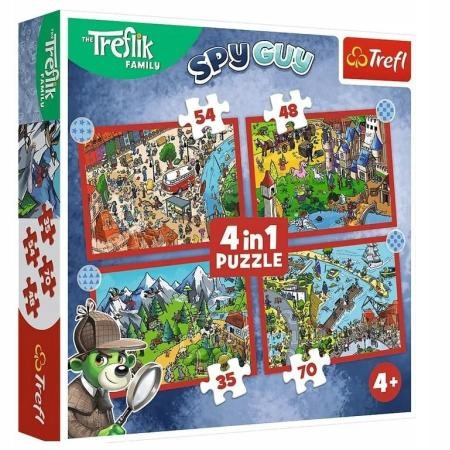 Puzzle 4w1 - Podróże Treflików, Rodzina Treflików