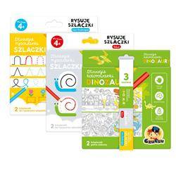 Zestaw 3 rysowanek 4+ Dinozaury, Szlaczki