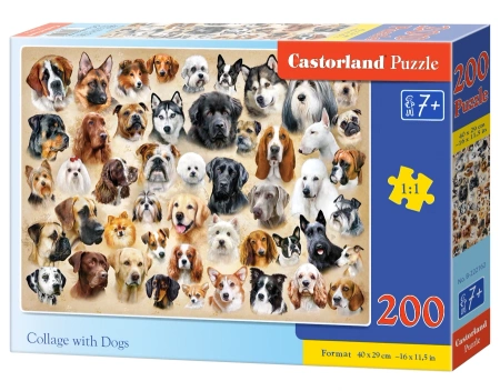 Puzzle 200 el Collage with dogs