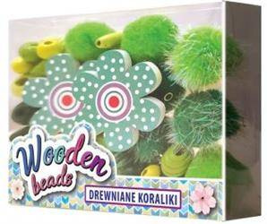 Koraliki drewniane małe 10szt zielone