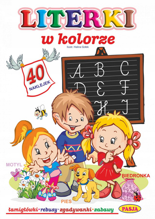 Literki w kolorze z naklejkami