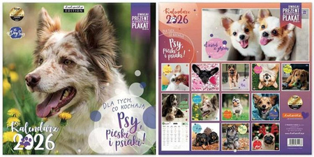 Kalendarz Classic Q Psy, pieski i psiaki 2026