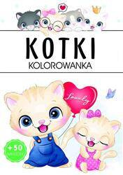 Kotki kolorowanka z naklejkami