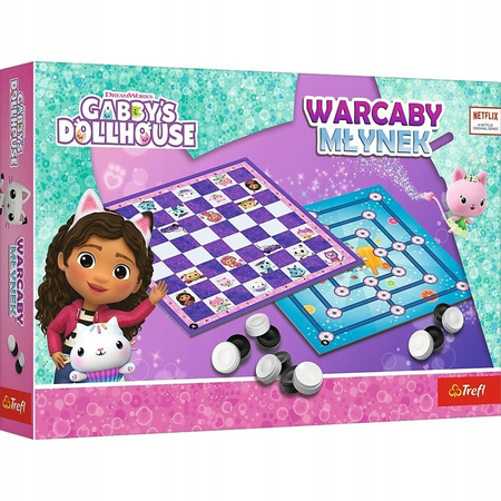 Gra planszowa Warcaby i Młynek, Gabby"s Dollhouse