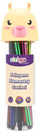 Flamastry pisaki w tubie zestaw 12 kolorów LAMA