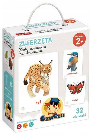 Karty obrazkowe na sznureczku Zwierzęta