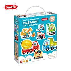 Puzzle progresywne Pojazdy na budowie 2+