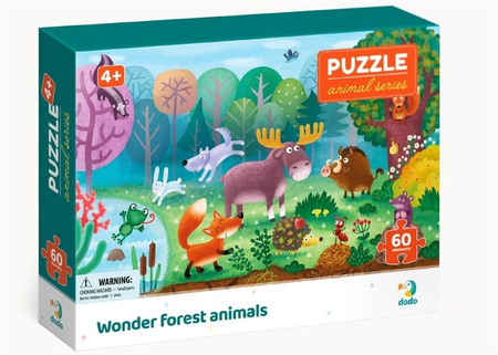 Puzzle 60 elementów. Biomy. Zwierzęta leśne Dodo