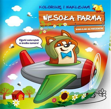 Kolorowanka Wesoła farma Lis w samolocie