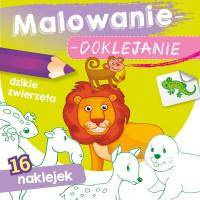 Malowanie-doklejanie. Dzikie zwierzęta Kolorowanka