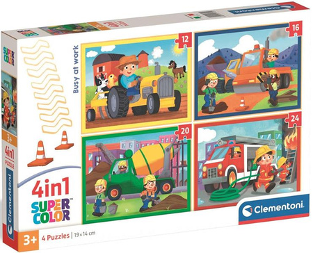 Puzzle 4w1 Super Kolor Busy At Work 21741