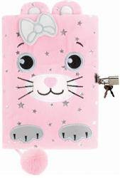 Pamiętnik pluszowy notes z kłódką KOTEK