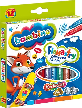 Flamastry brokatowe 12 kolorów