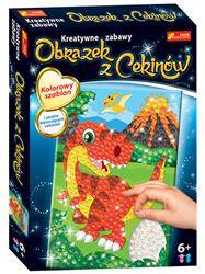 Cekinowy obrazek. Dinozaur T-rex