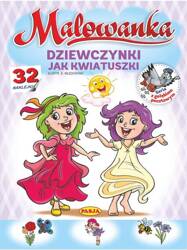 Malowanka - Dziewczynki jak kwiatuszki