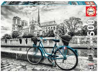 Puzzle 500 Niebieski rower / Katedra Notre Dam