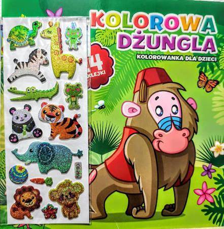 Kolorowanka Kolorowa dżungla.Pawian