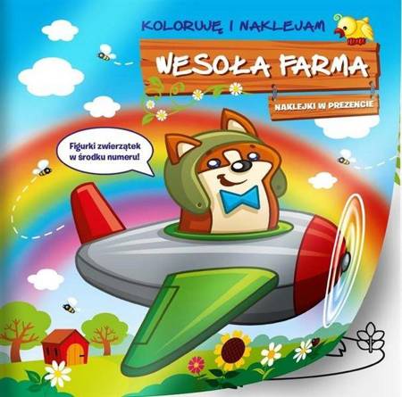 Kolorowanka Wesoła farma Lis w samolocie