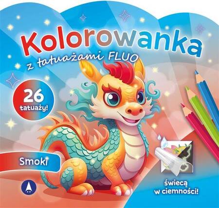 Kolorowanka z tatuażami FLUO. Smoki