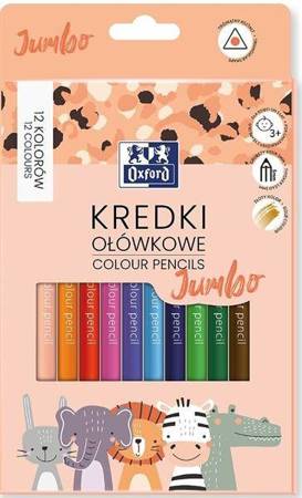 Kredki ołówkowe Oxford Kids Jumbo 12 kolorów